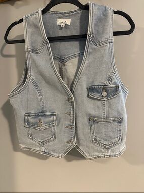Nicole Miller Light Blue Denim Vest